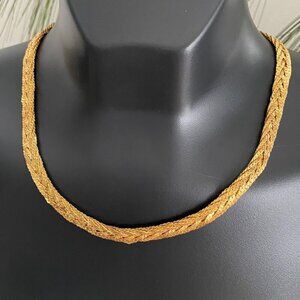 Korea VTG Braided Gold Tone 18" Necklace​​​​​​